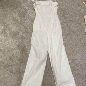White Strapless Jumpsuit
